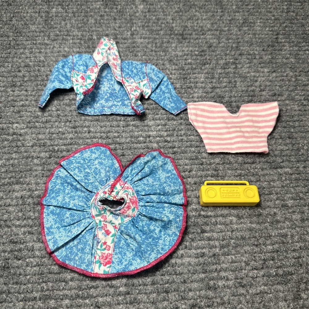 Vintage Barbie‎ Jazzy Jeans Shop Fashion Mall Accessories 1991 Mattel 4 Pc Set